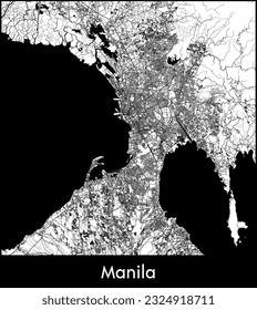 City Map Manila Philippines Asia vector illustration