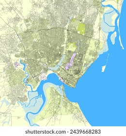 City map of Maputo, Mozambique