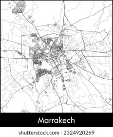 City Map Marrakech Morocco Africa vector illustration