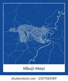 City Map Mbuji-Mayi Democratic Republic of Congo Africa blue print round Circle vector illustration