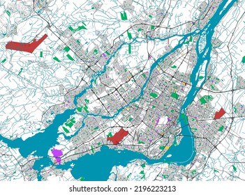 City map of Montreal, Quebec, Canada