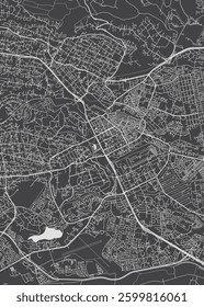 City map Nairobi, monochrome detailed plan, vector illustration