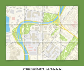 City map navigation banner, point marker background, simple vector drawing city plan GPS navigation, itinerary destination arrow paper city map banner. Route delivery check point infographic banner