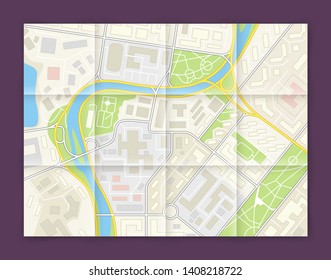 City map navigation banner, point marker background, simple vector drawing city plan GPS navigation, itinerary destination arrow paper city map banner. Route delivery check point infographic banner