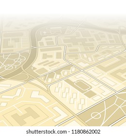 City map navigation, color paper design background, vector drawing schema, 3D simple city plan GPS navigation on paper city map. Route of delivery check point graphic