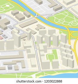 City map navigation, color paper design background, vector drawing schema, 3D simple city plan GPS navigation on paper city map. Route of delivery check point graphic
