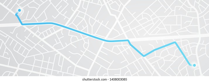 City map navigation. GPS navigator. Distance. Point marker icon. Top view, view from above. Abstract background. Cute simple design. Flat style vector illustration.