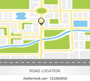 City map navigation with location pin.