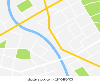 City map navigation. Location map with city street roads. GPS navigator. Vector illustration.