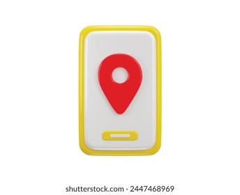 city map navigation on smartphone icon 3d render concept of  geolocation icon vector illustration