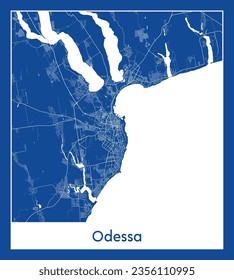 City Map Odessa Ukraine Europe blue print round Circle vector illustration
