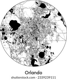 City Map Orlando United States North America round Circle vector illustration