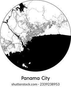 Mapa de la ciudad Panamá Ciudad Panamá Norteamérica Circular ilustración vectorial