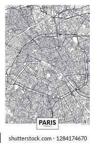 Mapa da cidade Paris, design de cartaz vetorial de viagens