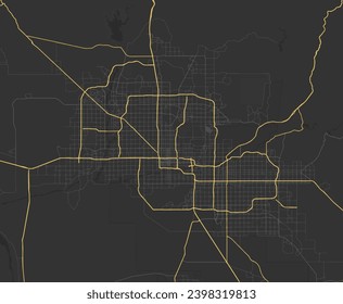 Stadtplan Phoenix, Arizona, Vereinigte Staaten mit gelben Straßen.