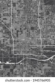 City map Phoenix, monochrome detailed plan, vector illustration