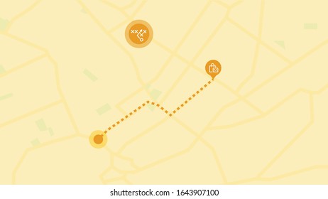 city map with pin icon