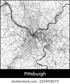 City Map Pittsburgh United States North America vector illustration