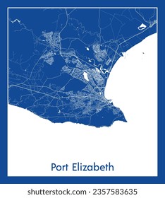 City Map Port Elizabeth South Africa Africa blue print round Circle vector illustration