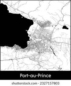 Stadtplan Port-au-Prince Haiti Nordamerika Vektorgrafik