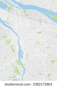 City map Portland, color detailed plan, vector illustration