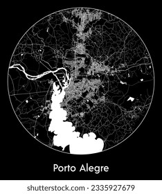 City Map Porto Alegre Brazil South America round Circle vector illustration