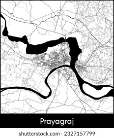 City Map Prayagraj India Asia vector illustration