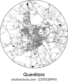 City Map Queretaro Mexico North America round Circle vector illustration