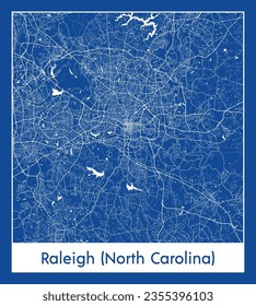 City Map Raleigh Carolina del Norte Estados Unidos Norteamérica Impresión azul Circle vector ilustración