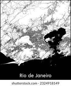 Mapa de la ciudad de Río de Janeiro Brasil Ejemplo vectorial Sudamérica