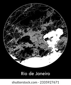 Mapa de la ciudad Río de Janeiro Brasil Sudamérica Circle vector ilustración