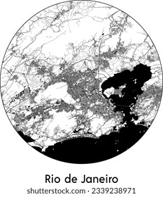 Mapa de la ciudad Río de Janeiro Brasil Sudamérica Circle vector ilustración