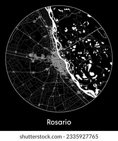 City Map Rosario Argentina South America round Circle vector illustration