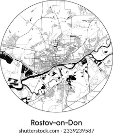 City Map Rostov-on-Don Russia Europe round Circle vector illustration