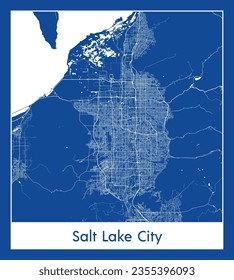 City Map Salt Lake City United States North America blue print round Circle vector illustration