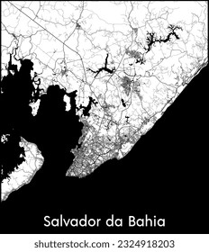 Mapa de la ciudad: Salvador de Bahía, Brasil.