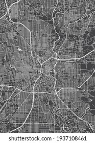 City map San Antonio, monochrome detailed plan, vector illustration