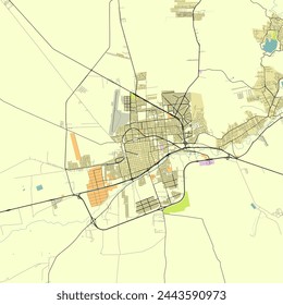 City map of San Luis, Ciudad de San Luis, Argentina