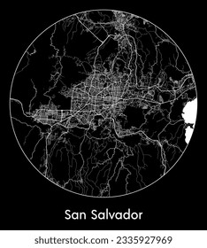 City Map San Salvador El Salvador North America round Circle vector illustration