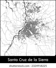 City Map Santa Cruz de la Sierra Bolivia South America vector illustration