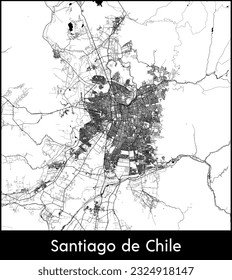 City Map Santiago de Chile Chile South America vector illustration