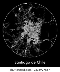 City Map Santiago de Chile Chile South America round Circle vector illustration