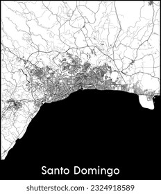 City Map Santo Domingo Dominican Republic North America vector illustration