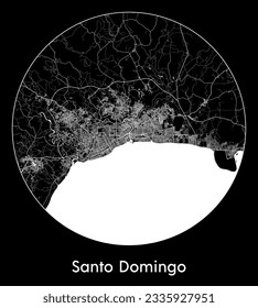 City Map Santo Domingo Dominican Republic North America round Circle vector illustration