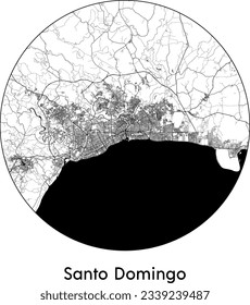 City Map Santo Domingo Dominican Republic North America round Circle vector illustration