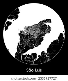 City Map Sao Luis Brazil South America round Circle vector illustration