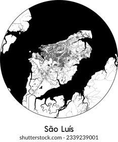 City Map Sao Luis Brazil South America round Circle vector illustration