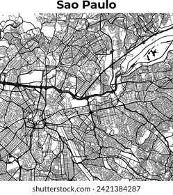 Mapa de la ciudad de Sao Paulo, Mapa de Cartografía, Mapa de Diseño de la Calle