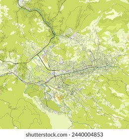 City map of Sarajevo, Bosnia and Herzegovina
