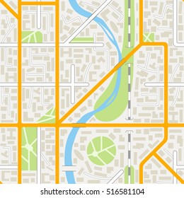 City map seamless pattern background texture. EPS10 vector illustration in flat style.